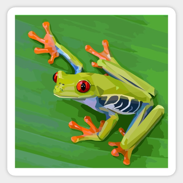 Geometric Tree Frog Sticker by jrepkin